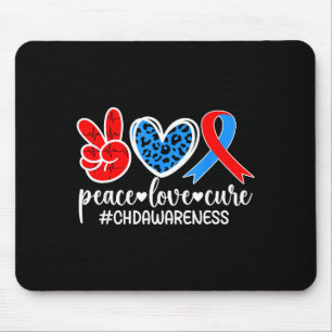 Tapis De Souris Paix Amour Cure Sensibilisation Chd Maman D'un Chd