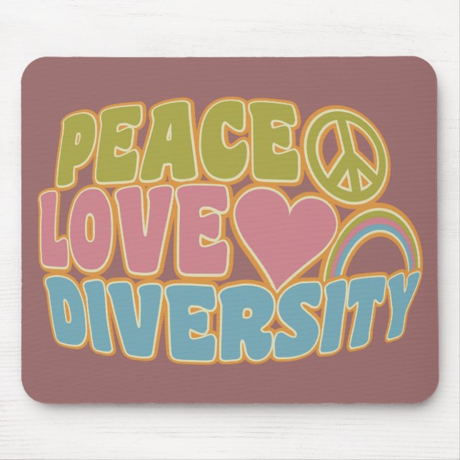 Tapis De Souris PAIX AMOUR DIVERSITÉ mousepad (Devant)