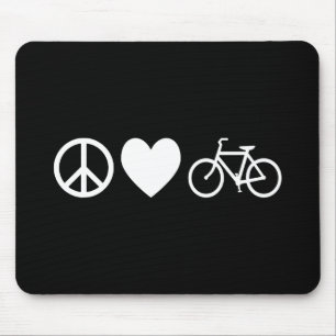 Tapis De Souris Paix Amour et Bicyclettes