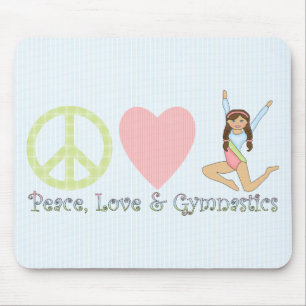 Tapis De Souris Paix, amour et gymnastique Brunette