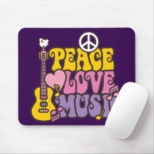Tapis de souris Paix, Amour et Musique