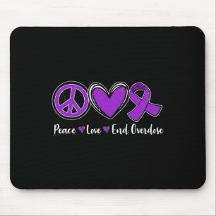 Tapis De Souris Paix Amour Fin Overdose Ruban Violet Overdose Awa