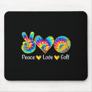 Tapis De Souris Paix Amour Golf Drôle Tie Dye Amateurs de Golf