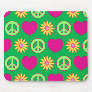 Tapis De Souris Paix Amour Marguerites