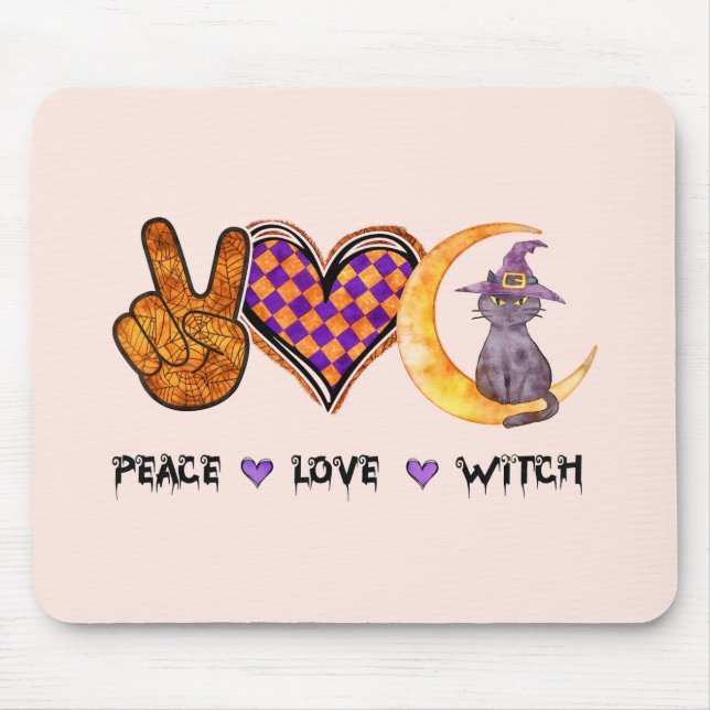 Tapis De Souris Paix, Amour, Sorcière (Devant)