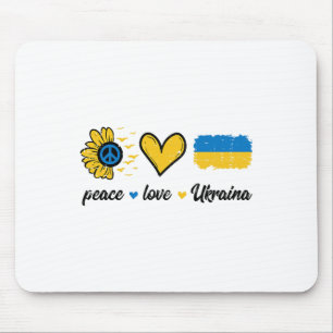 Tapis De Souris Paix Amour Ukraine Vintage Ukrainienne Groovy Femm