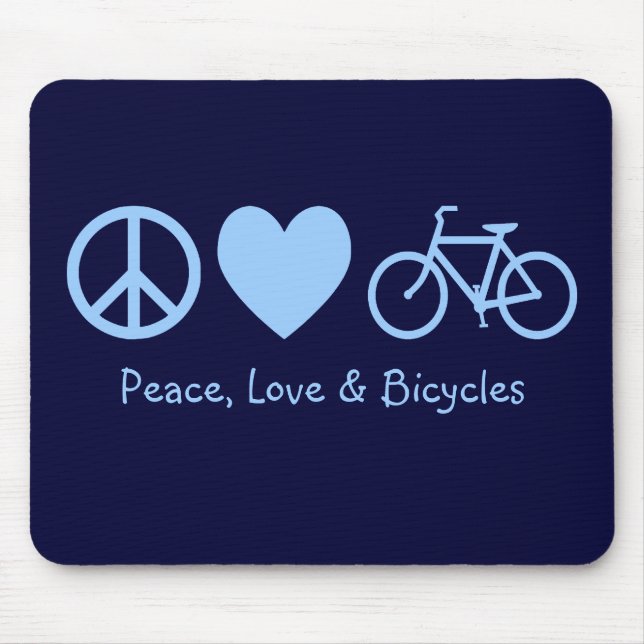 Tapis de souris Paix, Amour & Vélos (Devant)