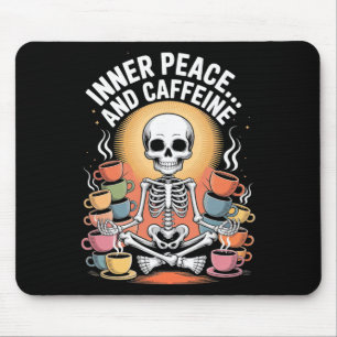 Tapis De Souris Paix intérieure et caféine Design de yoga de squel