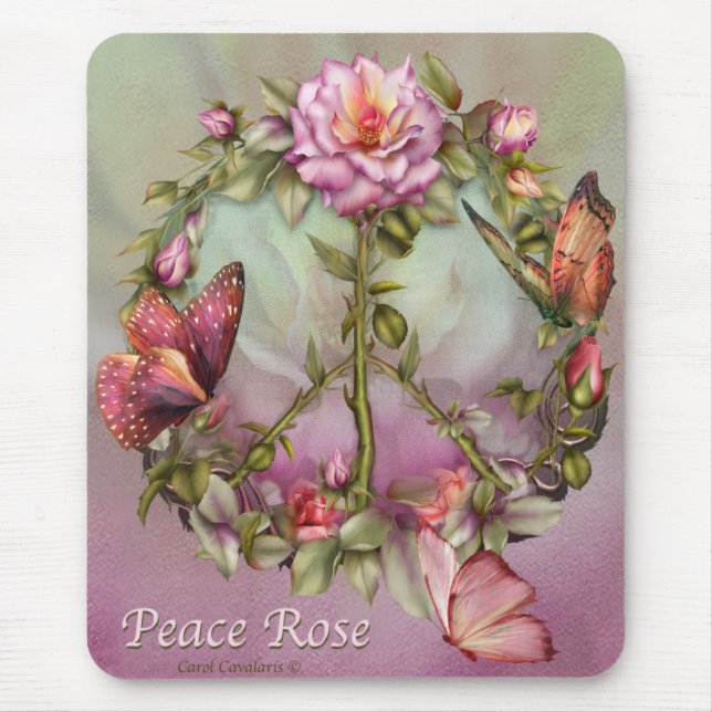 Tapis De Souris Paix Mousepad rose (Devant)