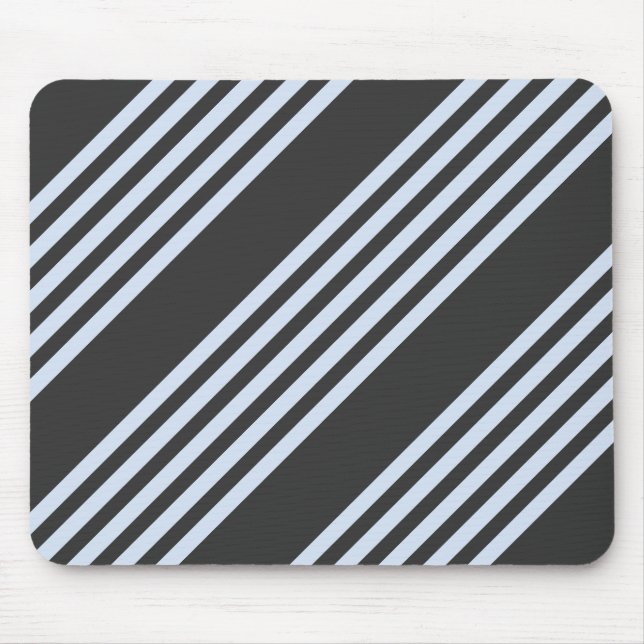 Tapis De Souris Pale blue and charcoal five stripes pattern (Devant)