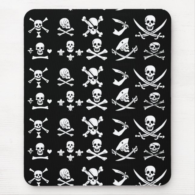 TAPIS DE SOURIS PÂLE DE PIRATES NOIRES, OBJETS TRAVERSÉS, ÉPINES (Devant)