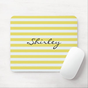 Tapis De Souris Pale Gold et White Stripes par Shirley Taylor