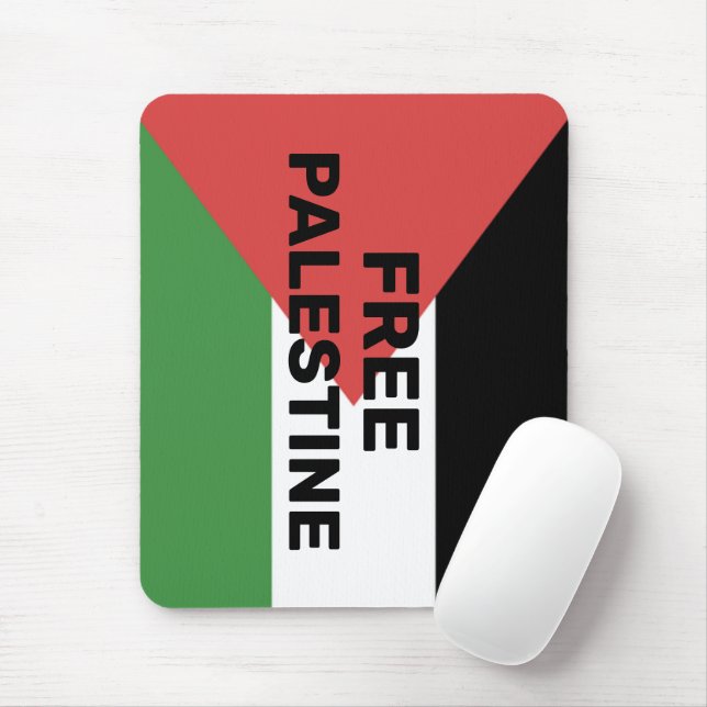 TAPIS DE SOURIS PALESTINE GRATUITE DRAPEAU ROUGE NOIR VERT BLANC (Avec souris)