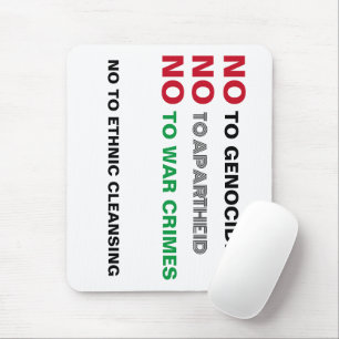 TAPIS DE SOURIS PALESTINE LIBRE NON AUX CRIMES DE GUERRE APARTHEID