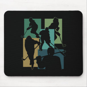 Tapis De Souris Palet de hockey sur glace drôle Bâton de hockey su
