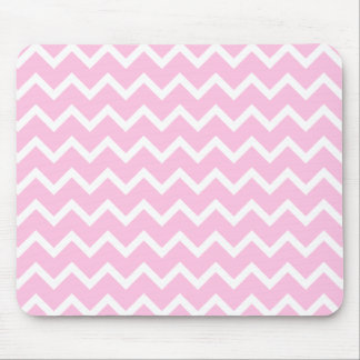 Tapis De Souris Pâlissez - le modèle de zigzag rose et blanc