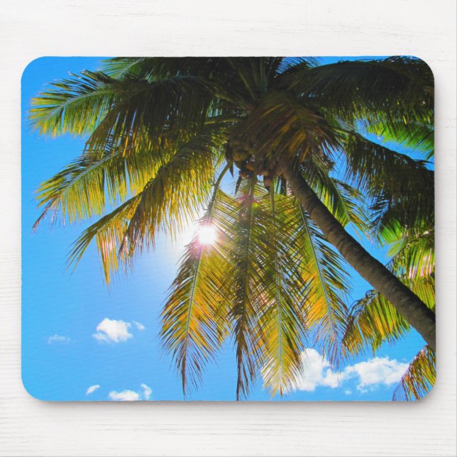 Tapis De Souris Palm Paradise Ciel Bleu Soleil (Devant)