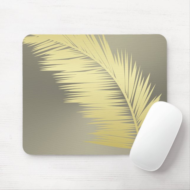 Tapis De Souris Palm Tropical d'or feuille (Avec souris)