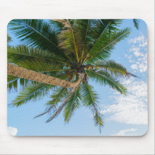 Tapis De Souris Palmier à noix de coco tropical sous un ciel bleu