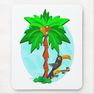 Tapis De Souris Palmier avec le toucan attentif