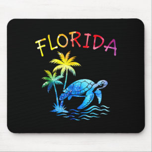 Tapis De Souris palmier de Floride coucher de soleil tortue de mer