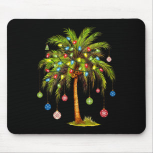 Tapis De Souris Palmier de Noël Lumière Hawaï Tropical Noël 1