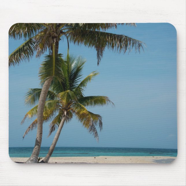 Tapis De Souris Palmier et plage de sable blanc (Devant)