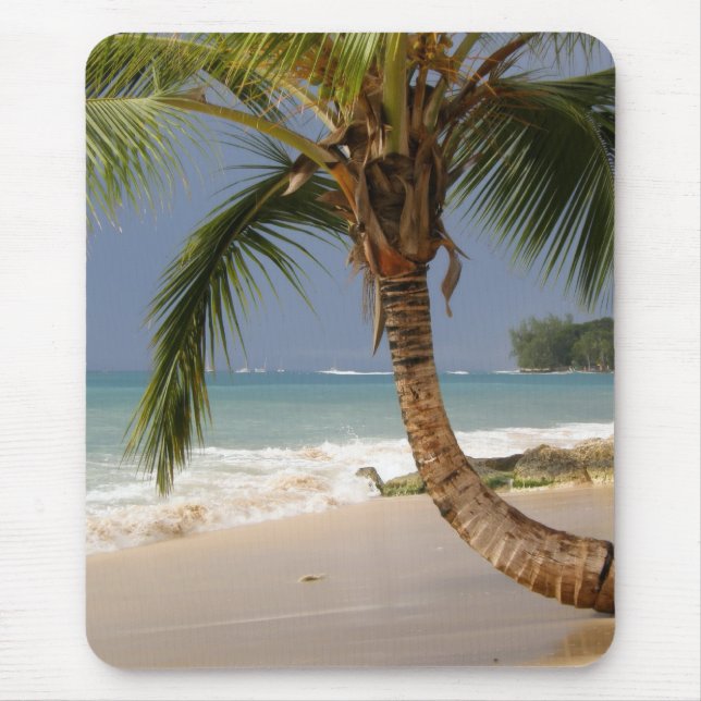 Tapis De Souris palmier exotique sur la plage (Devant)