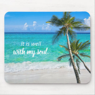 Tapis De Souris Palmiers de plage C'est bien avec mon âme Inspiran