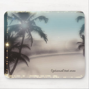 Tapis De Souris Palmiers Élégant Plage Vintage Tropical Glam