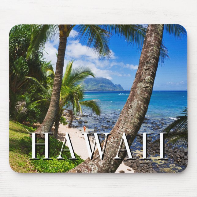 Tapis De Souris Palmiers le long de la plage de Hideaways (Devant)