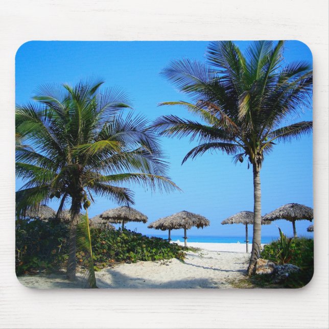 Tapis De Souris Palmiers tropicaux Ocean Beach Paradise Mousepad (Devant)