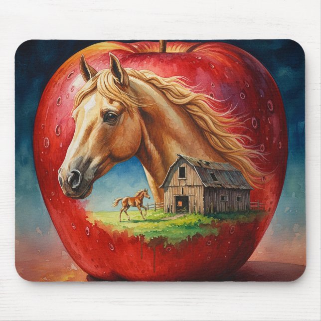 Tapis De Souris Palomino dans une pomme (Devant)