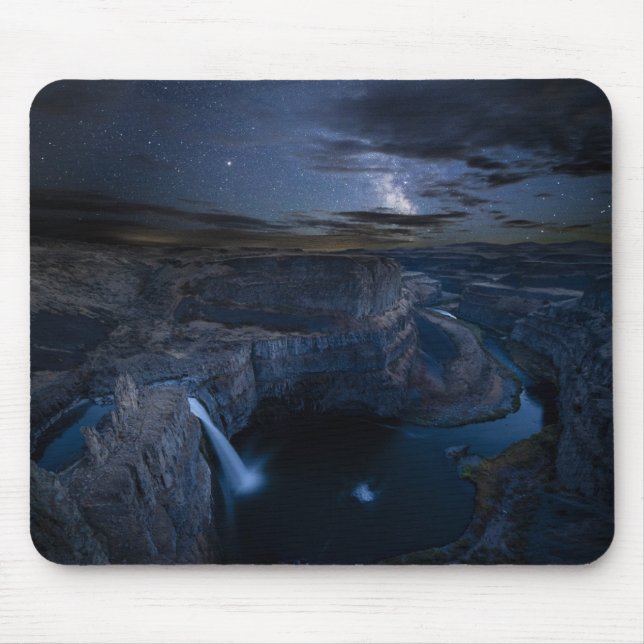 Tapis De Souris Palouse Falls Park & Milky Way | État de Washingto (Devant)