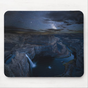Tapis De Souris Palouse Falls Park & Voie lactée   État de Washing