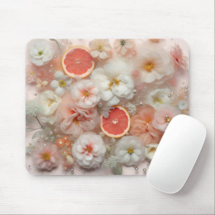 Tapis De Souris Pamplemousse et fleurs