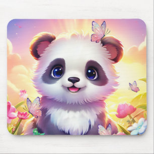 Tapis De Souris Panada gaie, arcs-en-ciel, papillons et fleurs