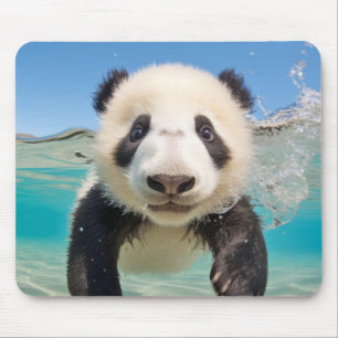 Tapis De Souris Panda Animal Amusement Nature Jouer Eau