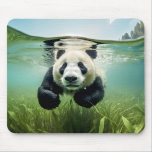 Tapis De Souris Panda Animal Amusement Nature Jouer Eau