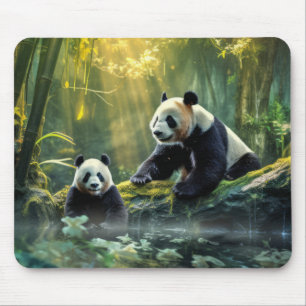 Tapis De Souris Panda Animal Wilderness Mur Art coloré