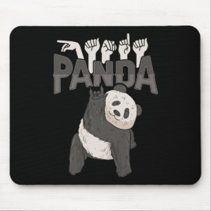 Tapis De Souris Panda Asl Gesture main Sourde Sensibilisation à la