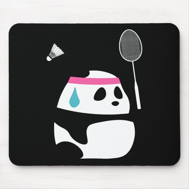 Tapis De Souris Panda Badminton Exhaussé - Funny mignonne Shuttle  (Devant)