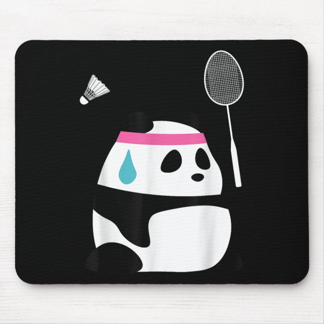 Tapis De Souris Panda Badminton Exhaussé - Funny mignonne Shuttle  (Devant)