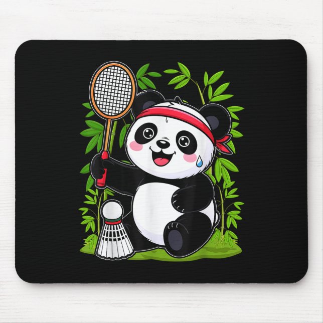Tapis De Souris Panda Badminton Exhaussé - Funny mignonne Shuttle  (Devant)
