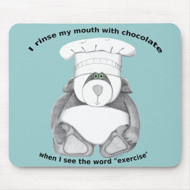 Tapis De Souris Panda Bear Chef Chocolate (Devant)