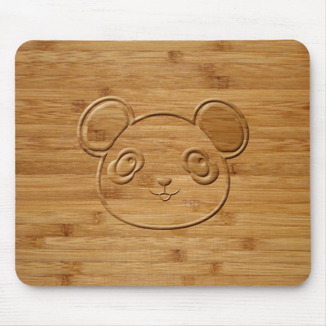 Tapis De Souris Panda Bear en Bambou sculpté (Devant)
