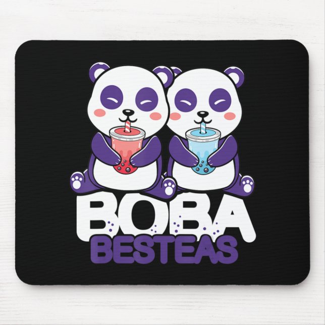 Tapis De Souris Panda Boba Bubble Tea Anime Kawaii Neko Girls (Devant)