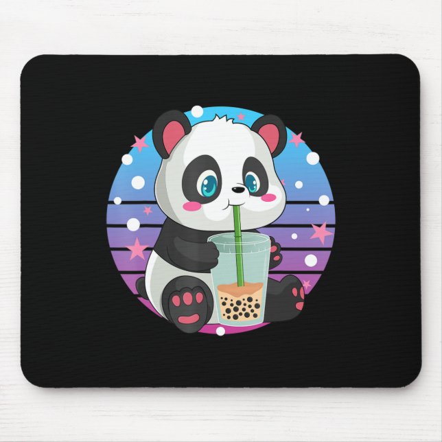Tapis De Souris Panda Boba Tea Buble Tea Anime Kawaii Neko (Devant)