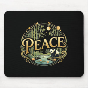 Tapis De Souris Panda de la paix Minimal Zen Asiatique Nature Anim