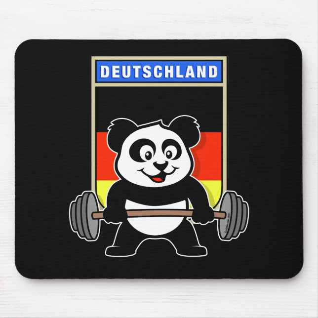 Tapis De Souris Panda d'haltérophilie allemande (Devant)